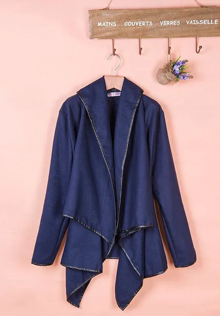 2015 plus size winter/spring  new women woolen coat windbreaker jacket Slim female wool Trench coats cardigan 9 colors