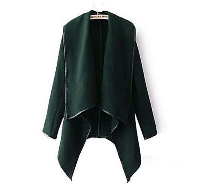 2015 plus size winter/spring  new women woolen coat windbreaker jacket Slim female wool Trench coats cardigan 9 colors