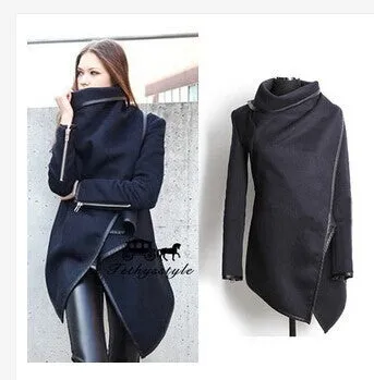 2015 plus size winter/spring  new women woolen coat windbreaker jacket Slim female wool Trench coats cardigan 9 colors