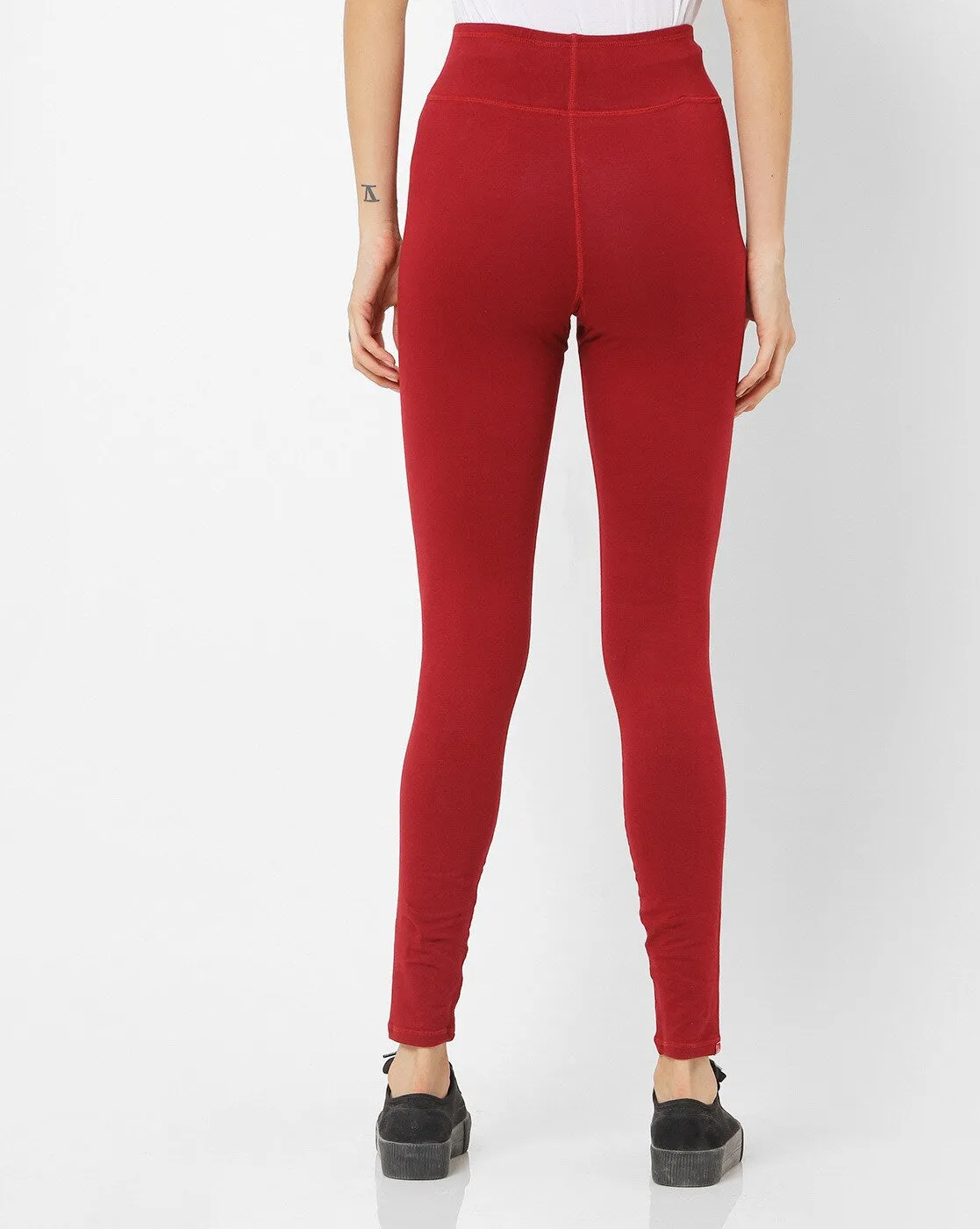 Adorna Active Leggings - Maroon