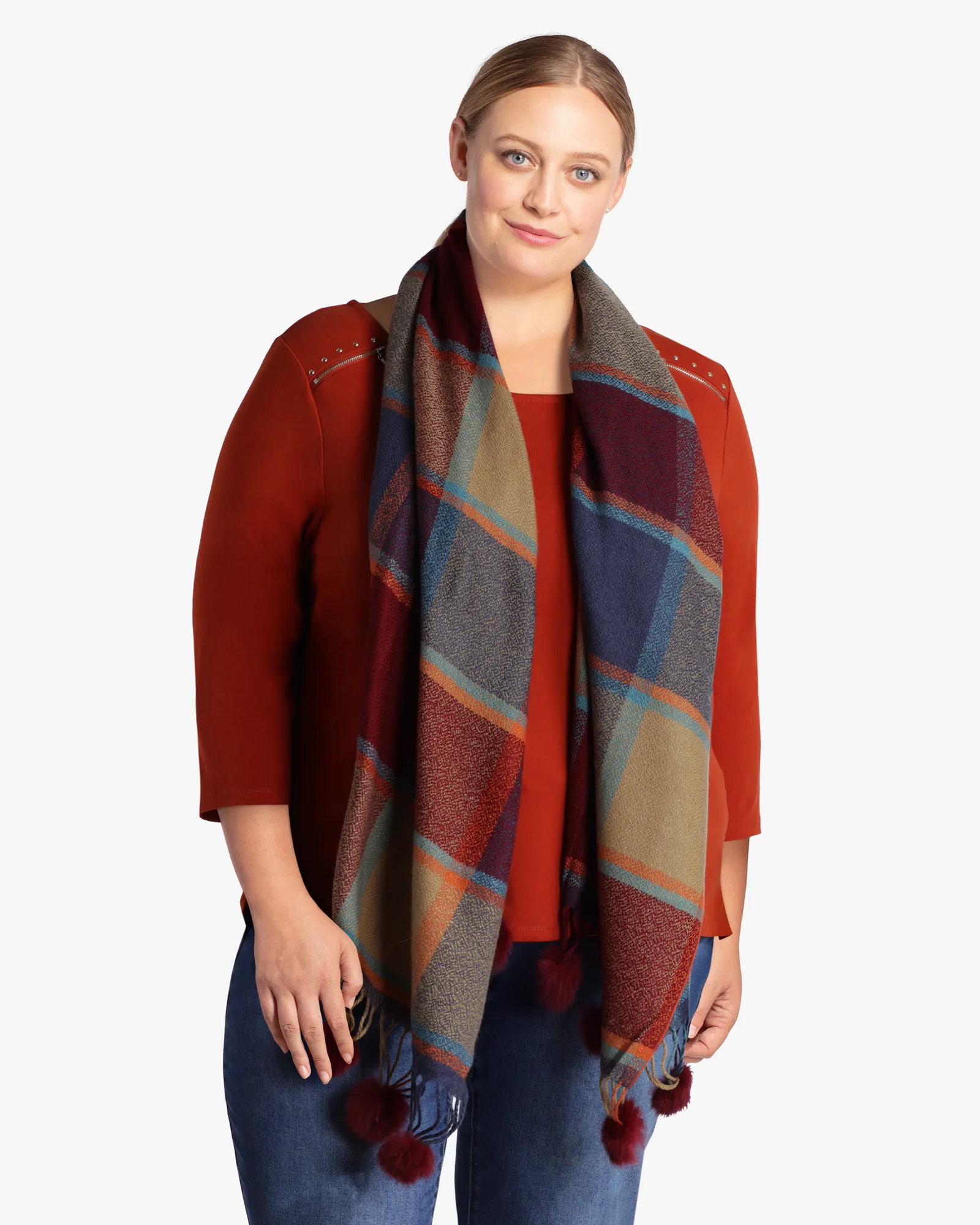 Andaman Angora-Blend Scarf | Burgundy / Navy