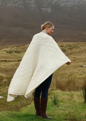 Aran Patchwork Blanket | Natural