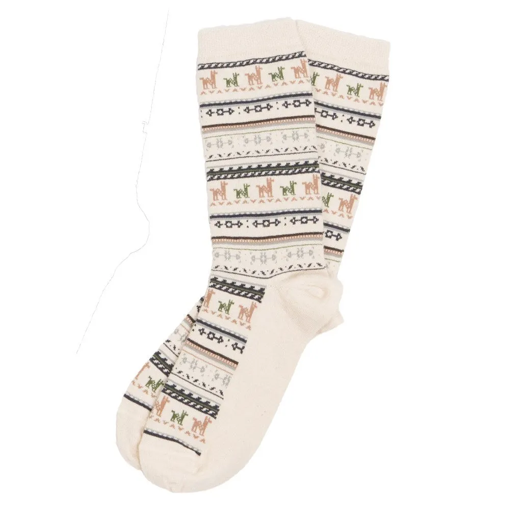 Baby Alpaca Wool Printed Socks