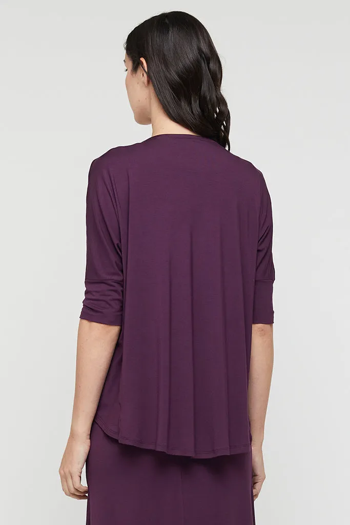 Bamboo Drape Cardi - Plum