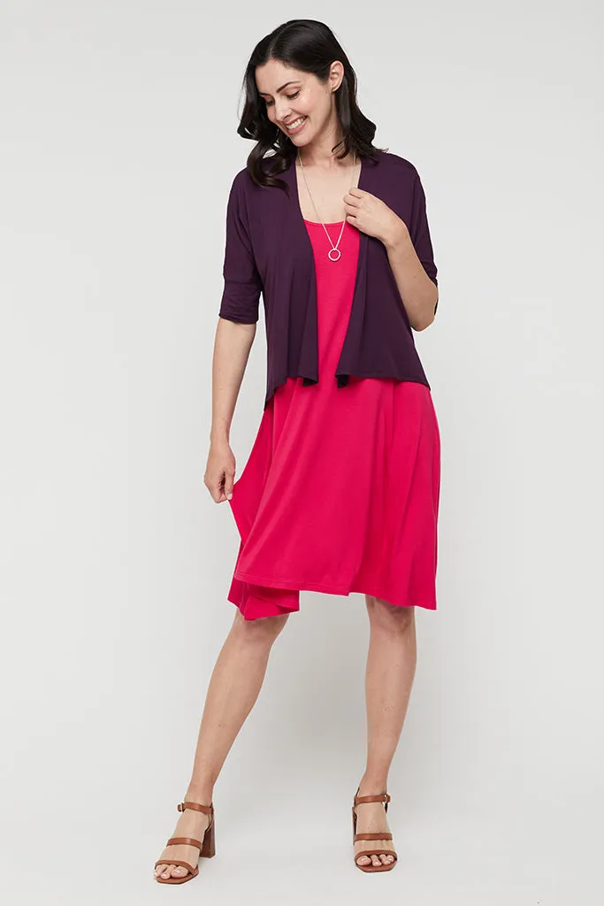 Bamboo Drape Cardi - Plum