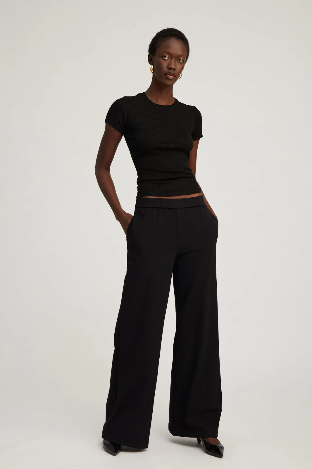 Black City Wide Leg Trousers