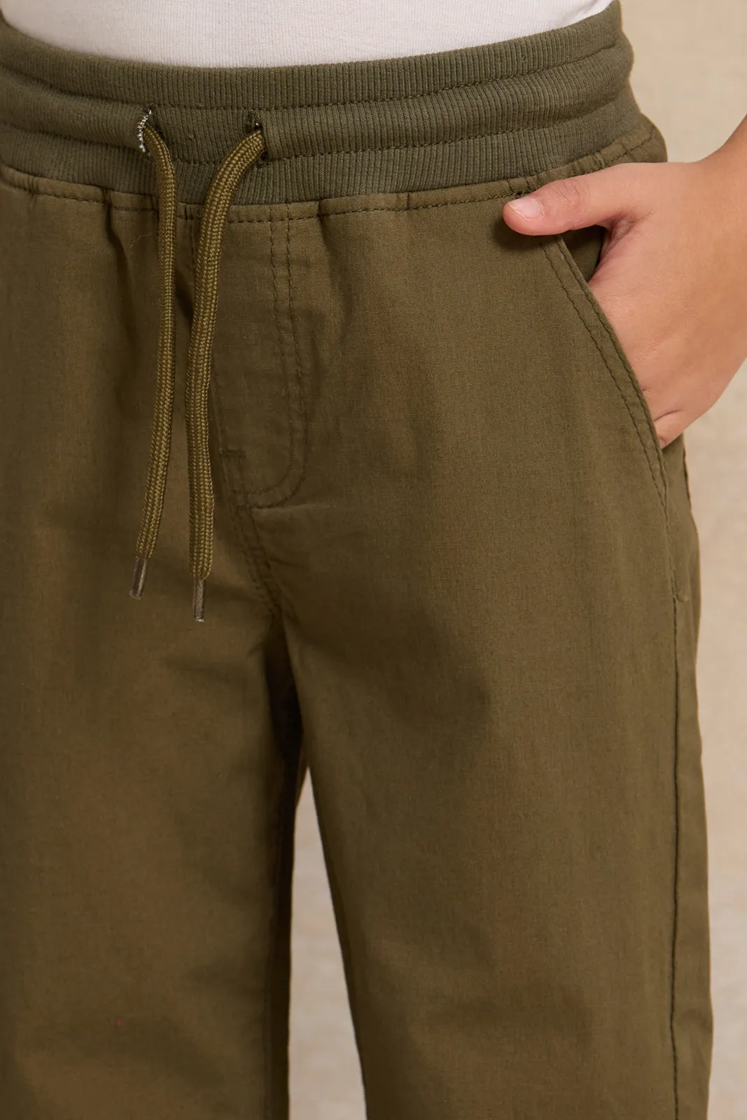 Boys Olive Jogger Pants