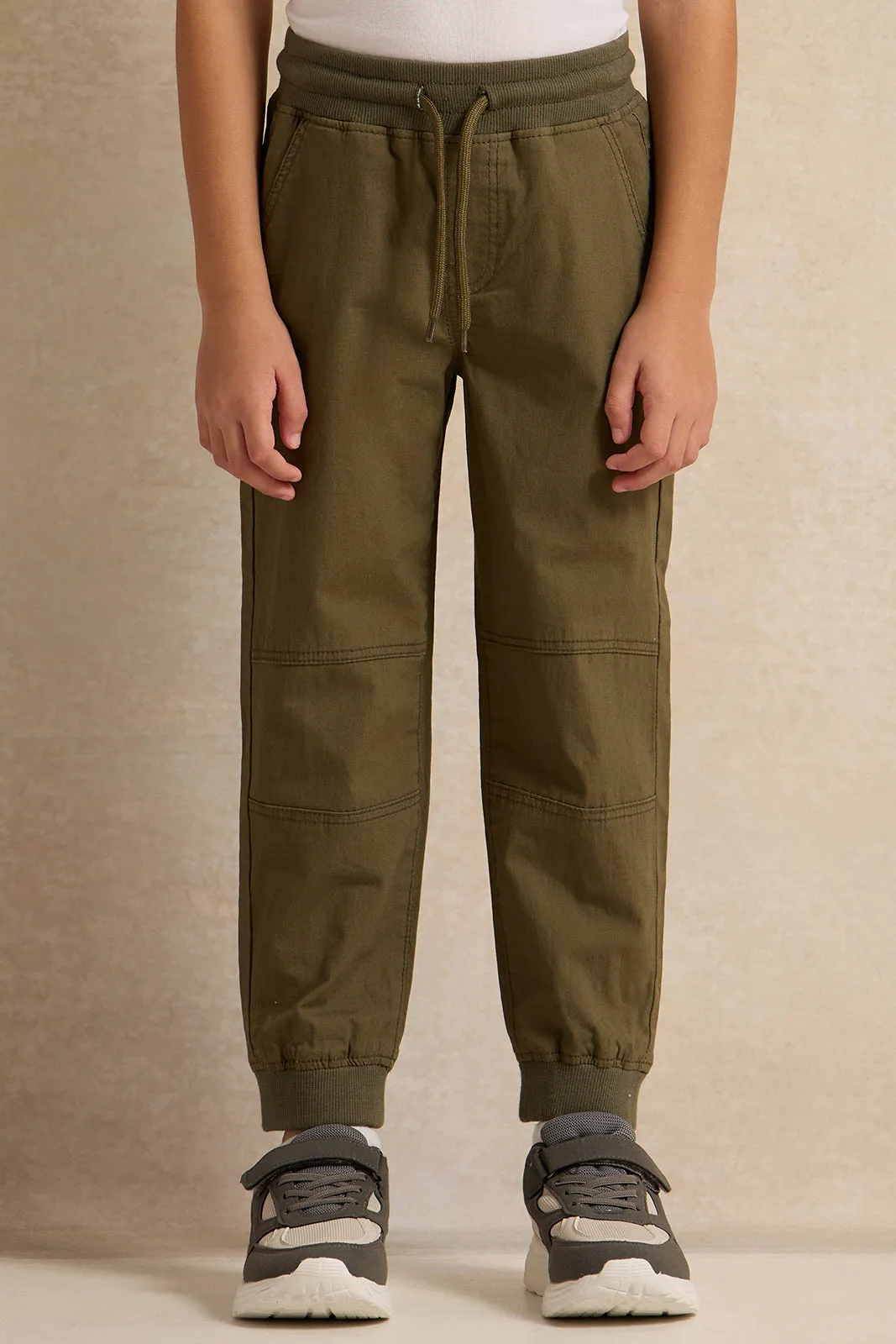 Boys Olive Jogger Pants