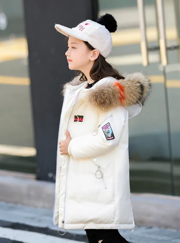 Children's Down Coat Girls' Embroidery Down Jacket