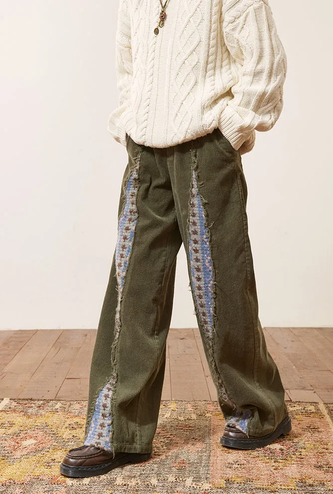 Corduroy Eye-Design Casual Pants