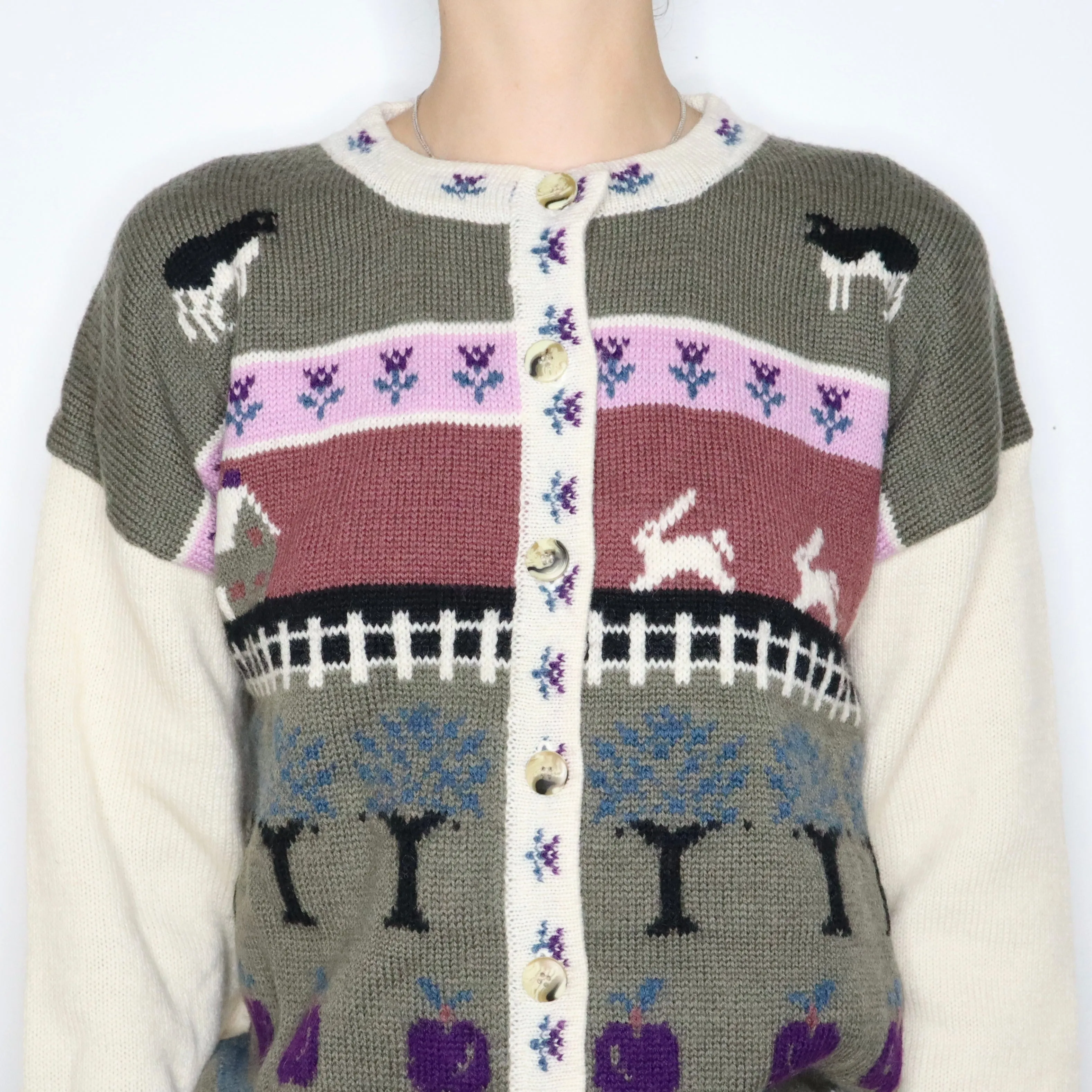 Countryside Novelty Cardigan Sweater (M-L) 