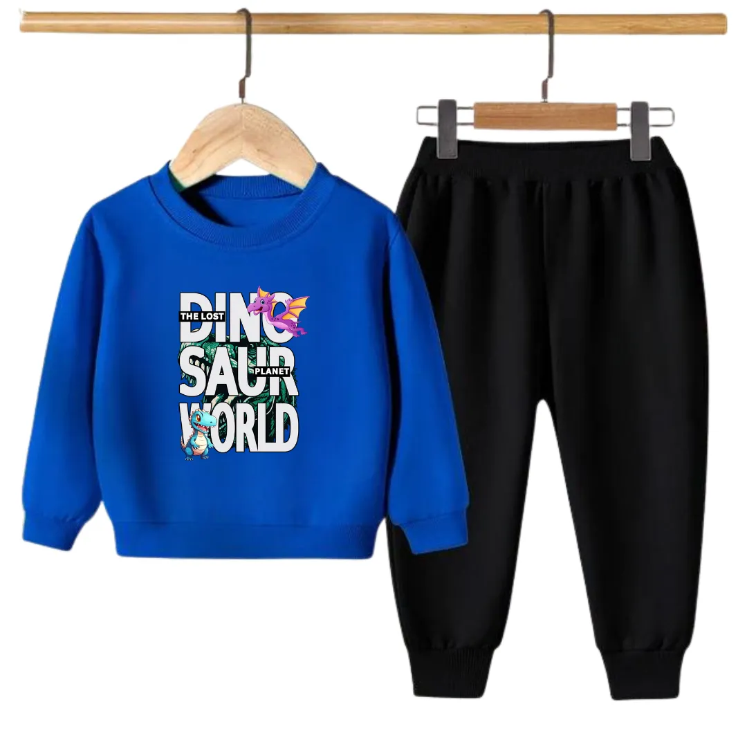 DINOSAUR PLANET PRINTED SWEATSHIRT SET