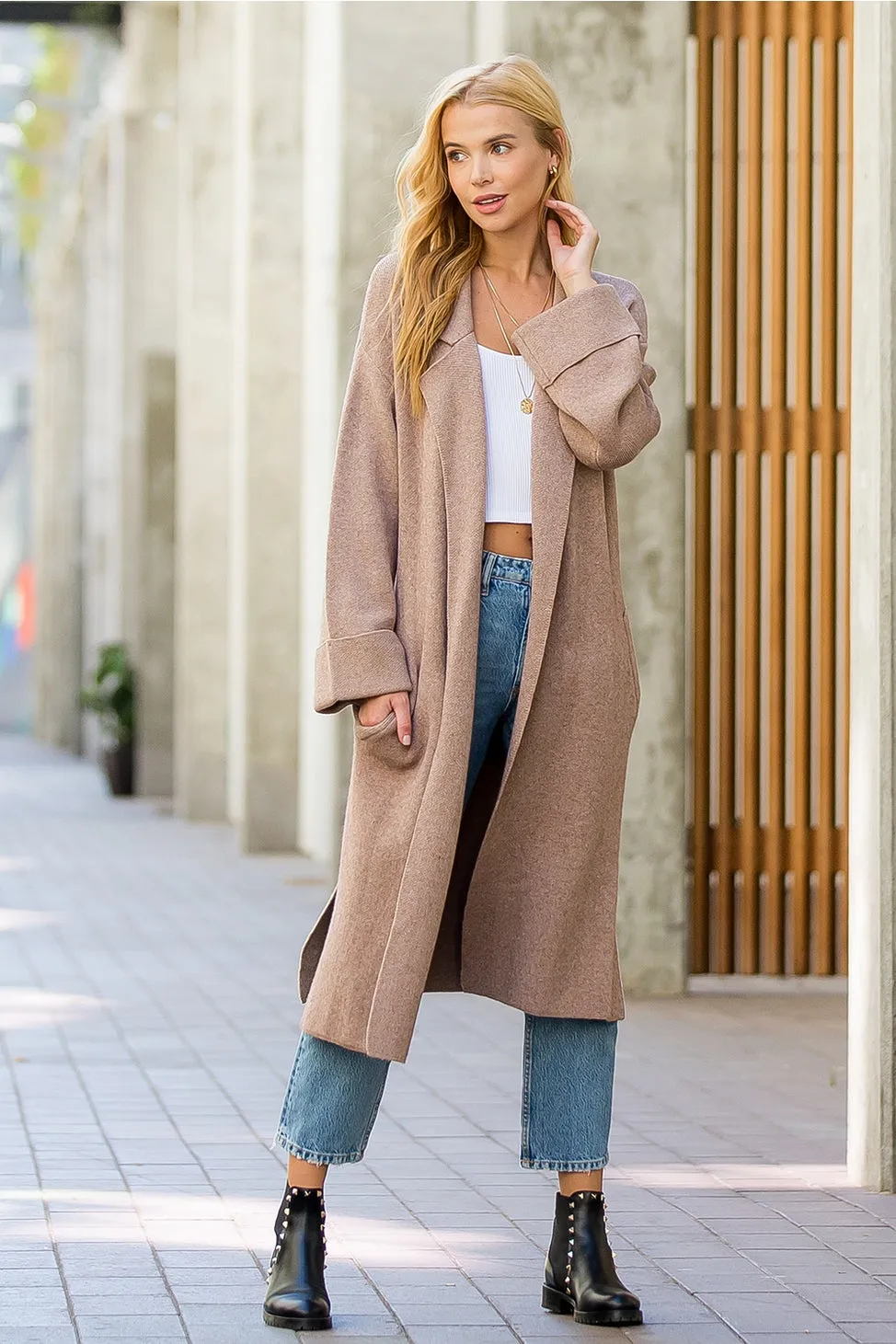 EFFORTLESS KNITTED TRENCH COAT