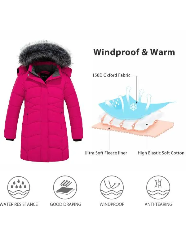 Girl's Long Winter Coat Parka Warm Puffer Jacket