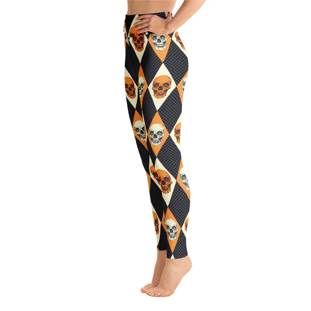 Harlequin Skull Yoga Leggings