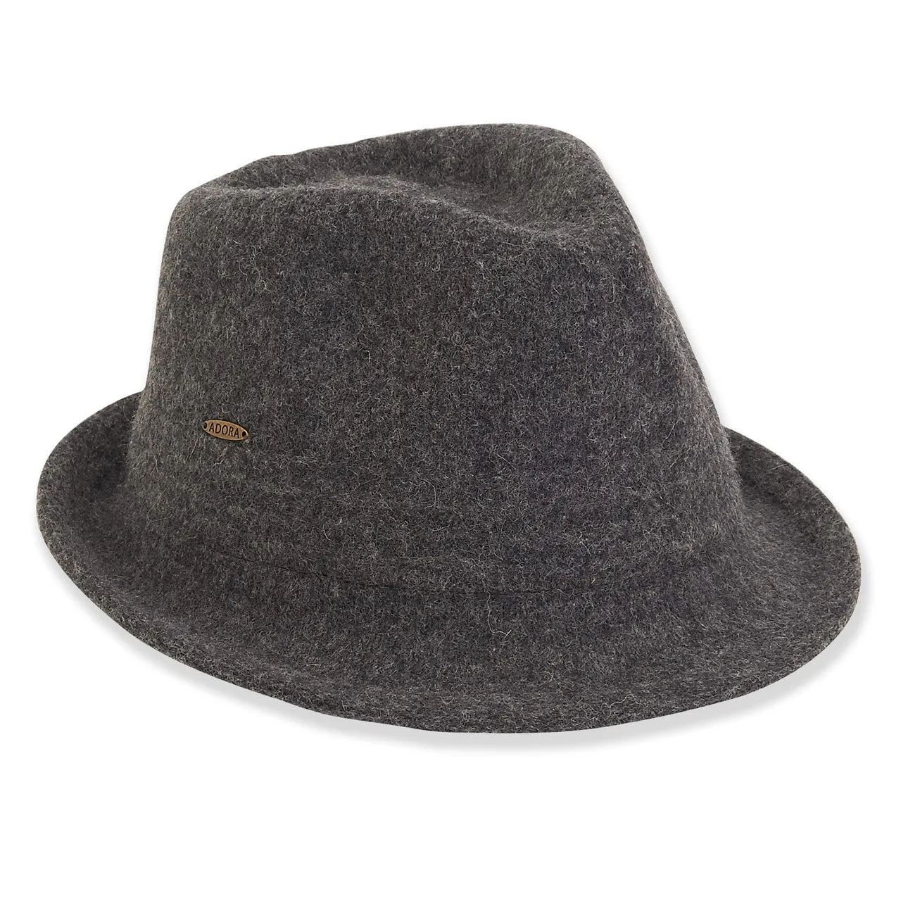 Hat - Grey-Soft Wool Fedora-Women's-Ad1358A