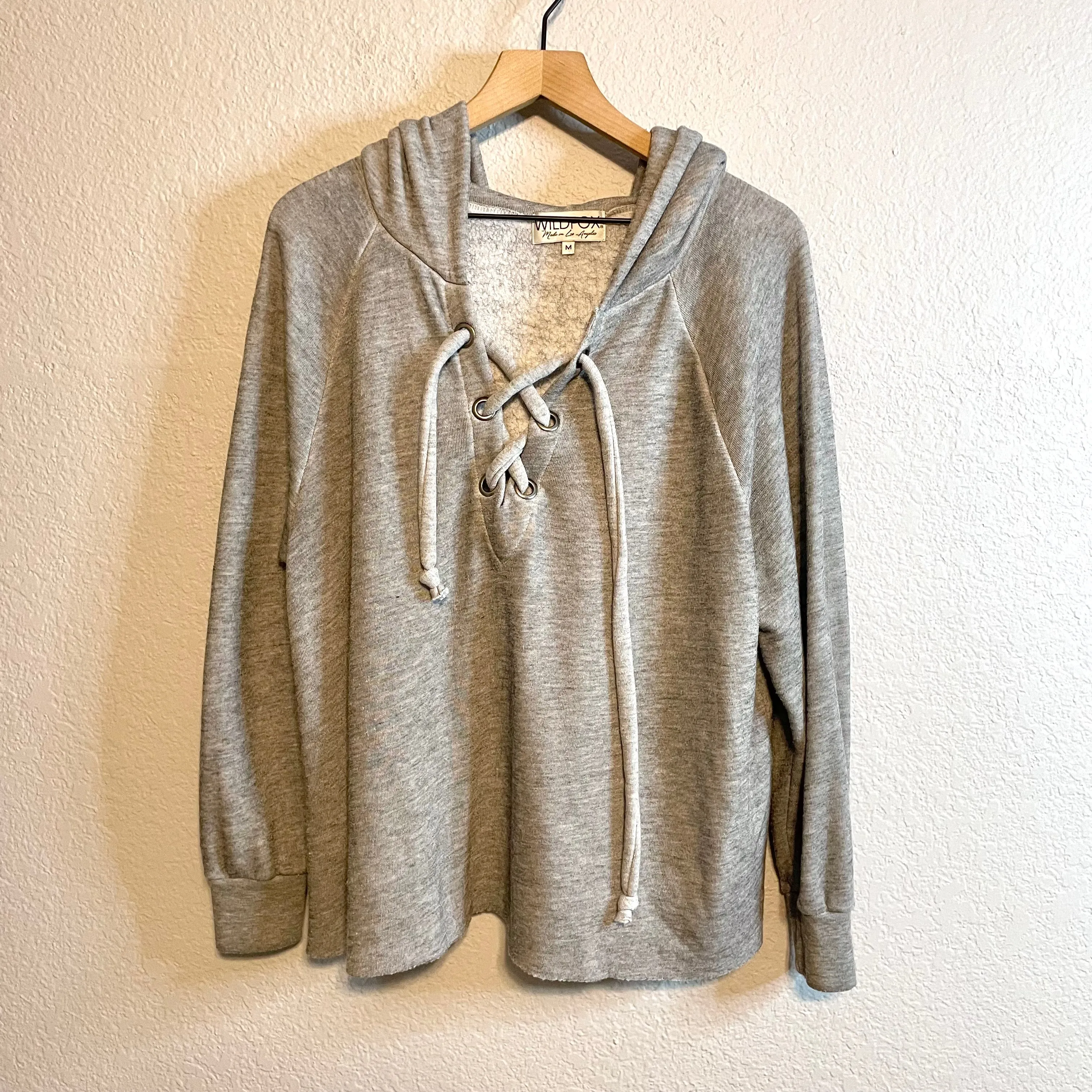 Hooded Lace Up Sweatshirt