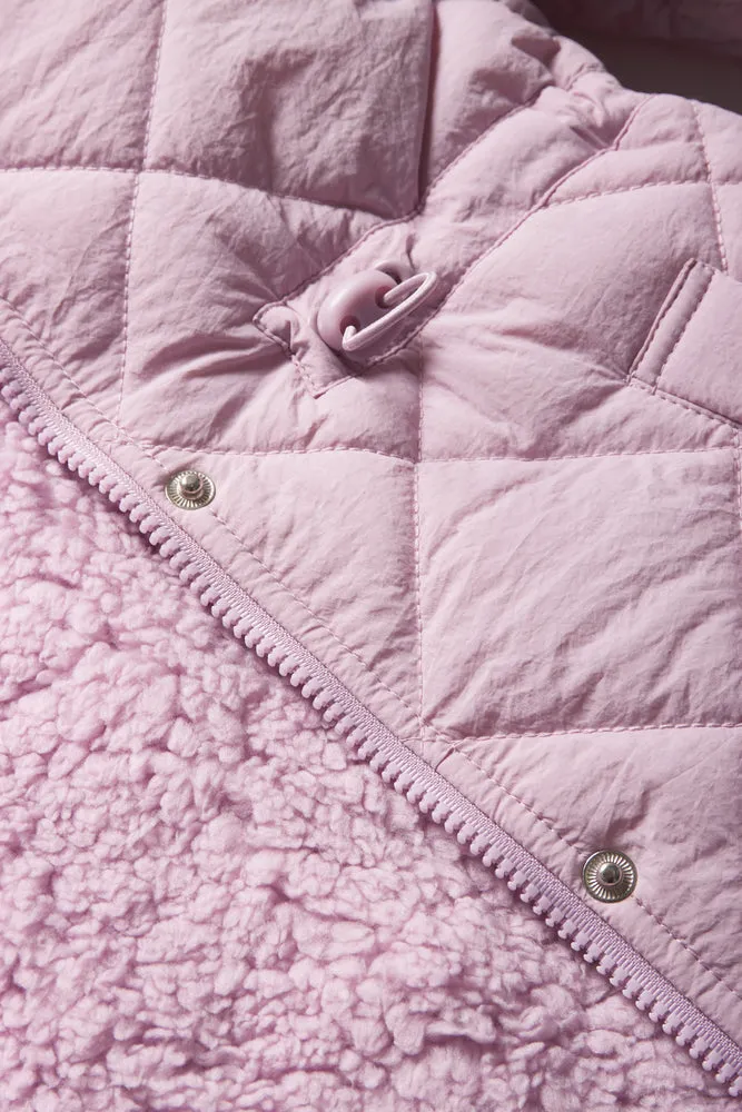 Hooded Quilted Puffer Parka Pink