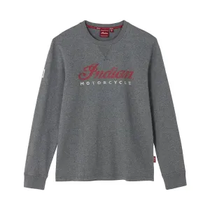 Indian Motorcycle Mens 2 Color Script Longsleeve T-Shirt Gray