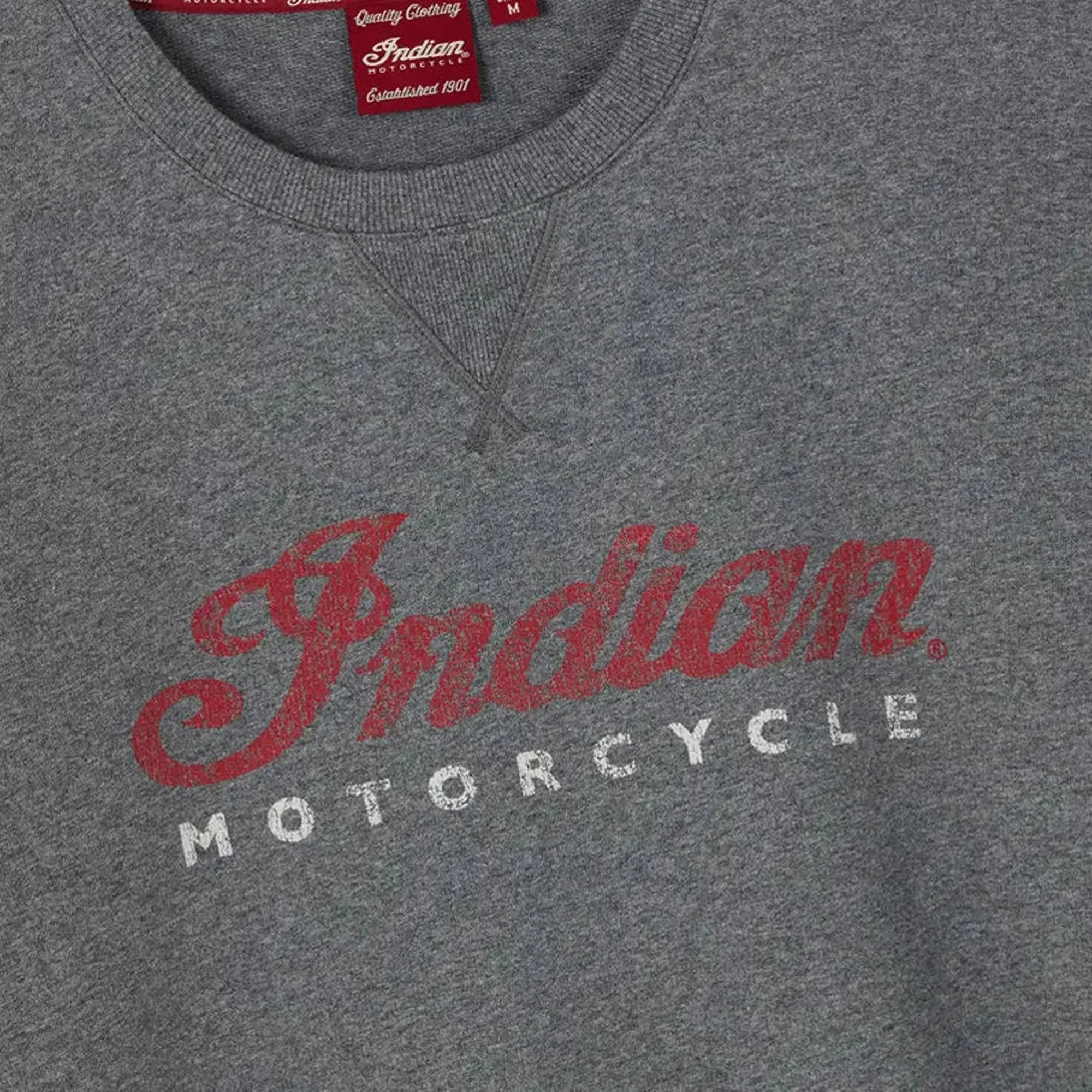 Indian Motorcycle Mens 2 Color Script Longsleeve T-Shirt Gray