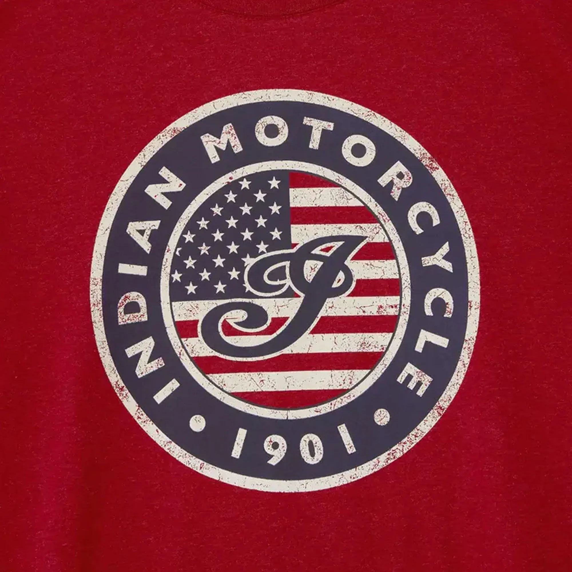 Indian Motorcycle Mens USA Flag Logo T-Shirt Red