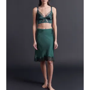 Kali Half Slip in Forest Silk Charmeuse