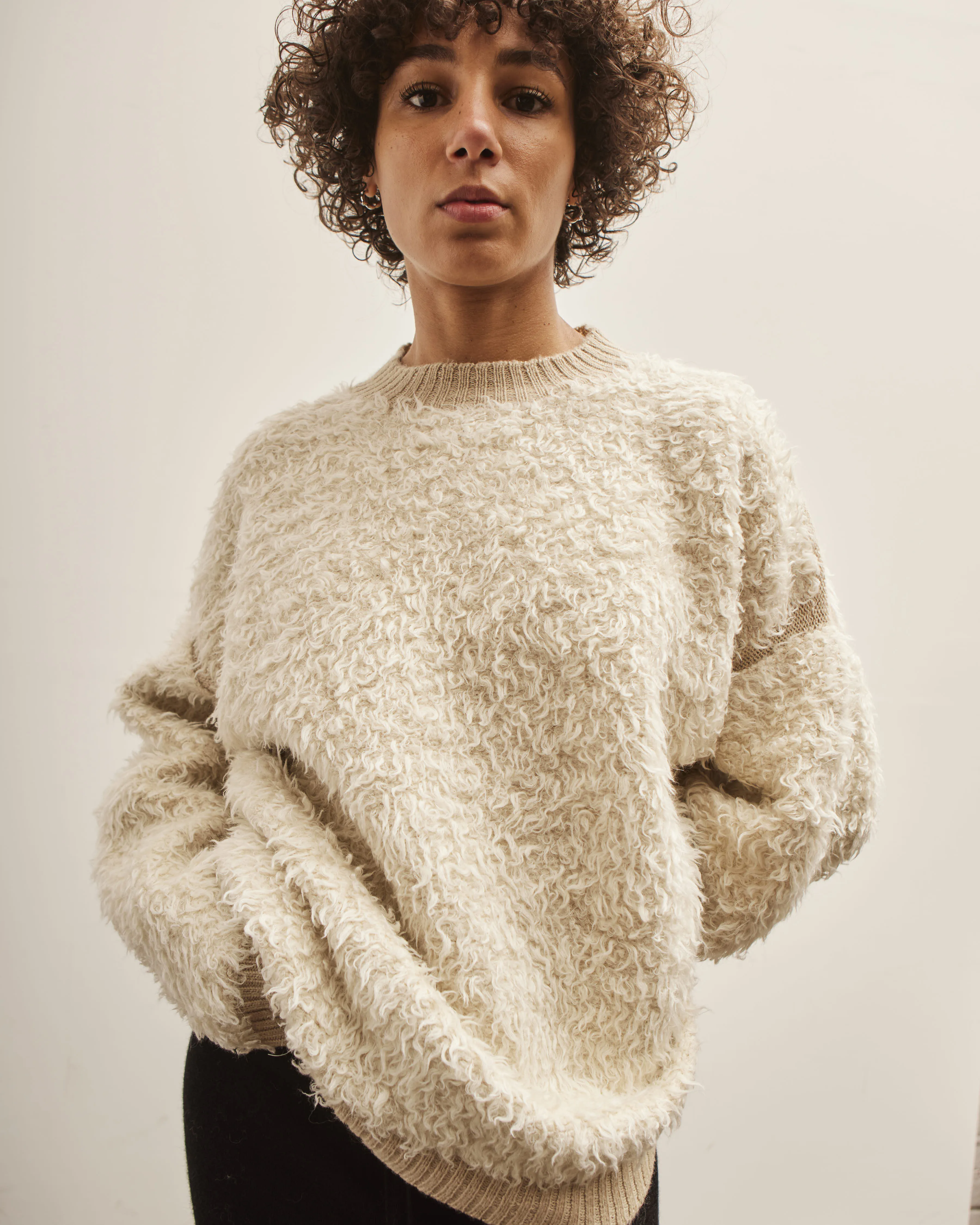 Lauren Manoogian Sherpa Crewneck, Raw White / Antique