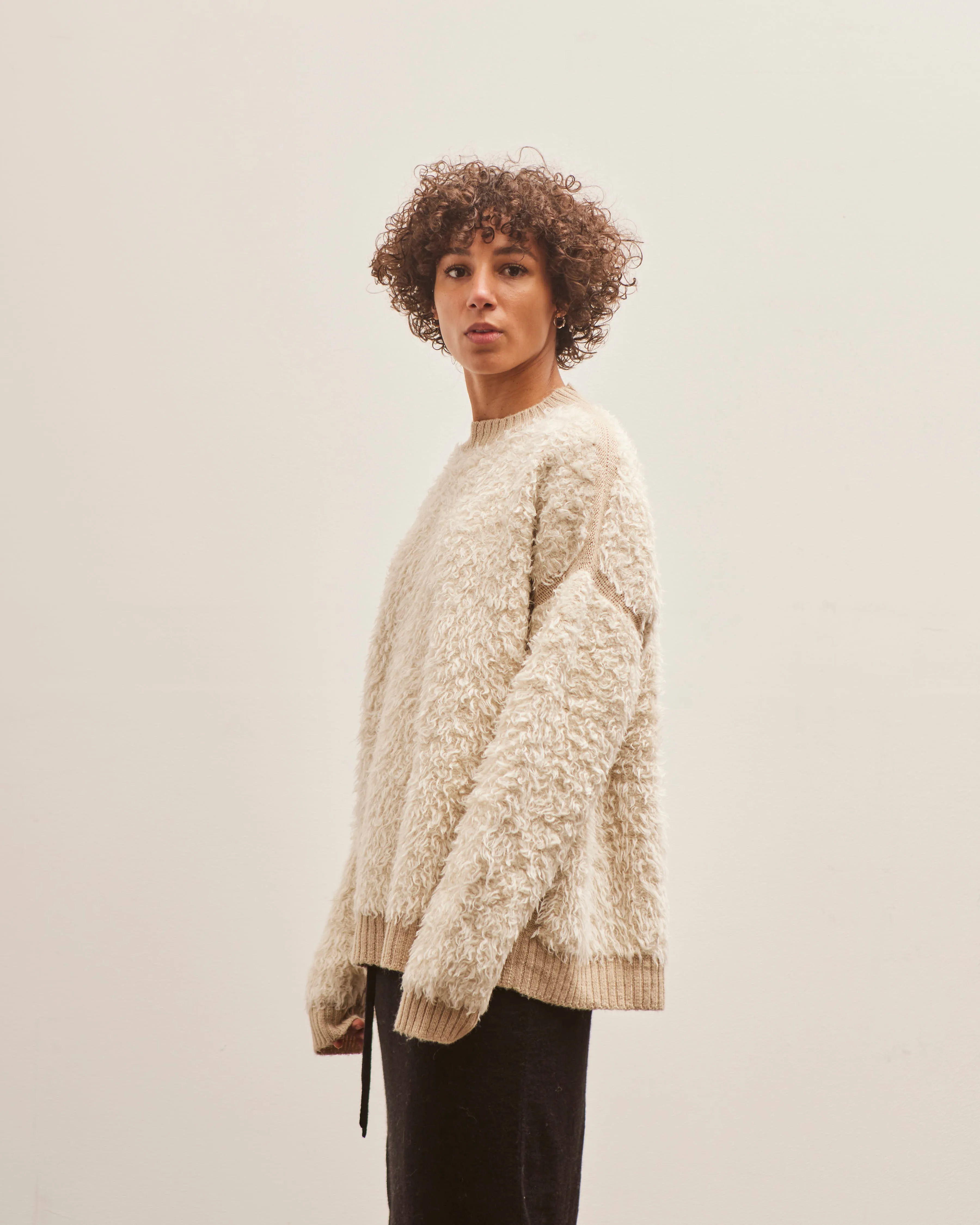 Lauren Manoogian Sherpa Crewneck, Raw White / Antique