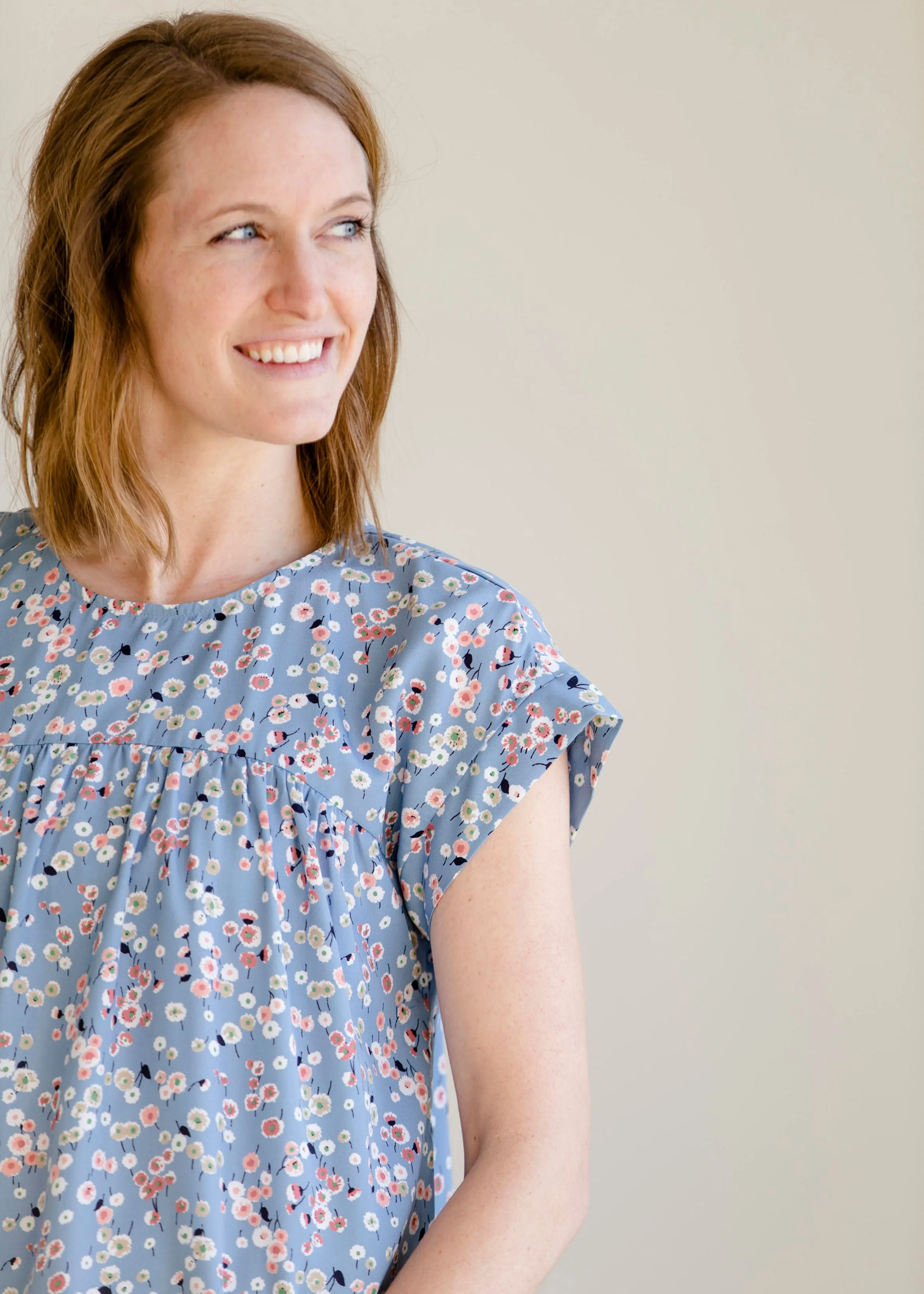 Light Blue Floral Print Tee - FINAL SALE