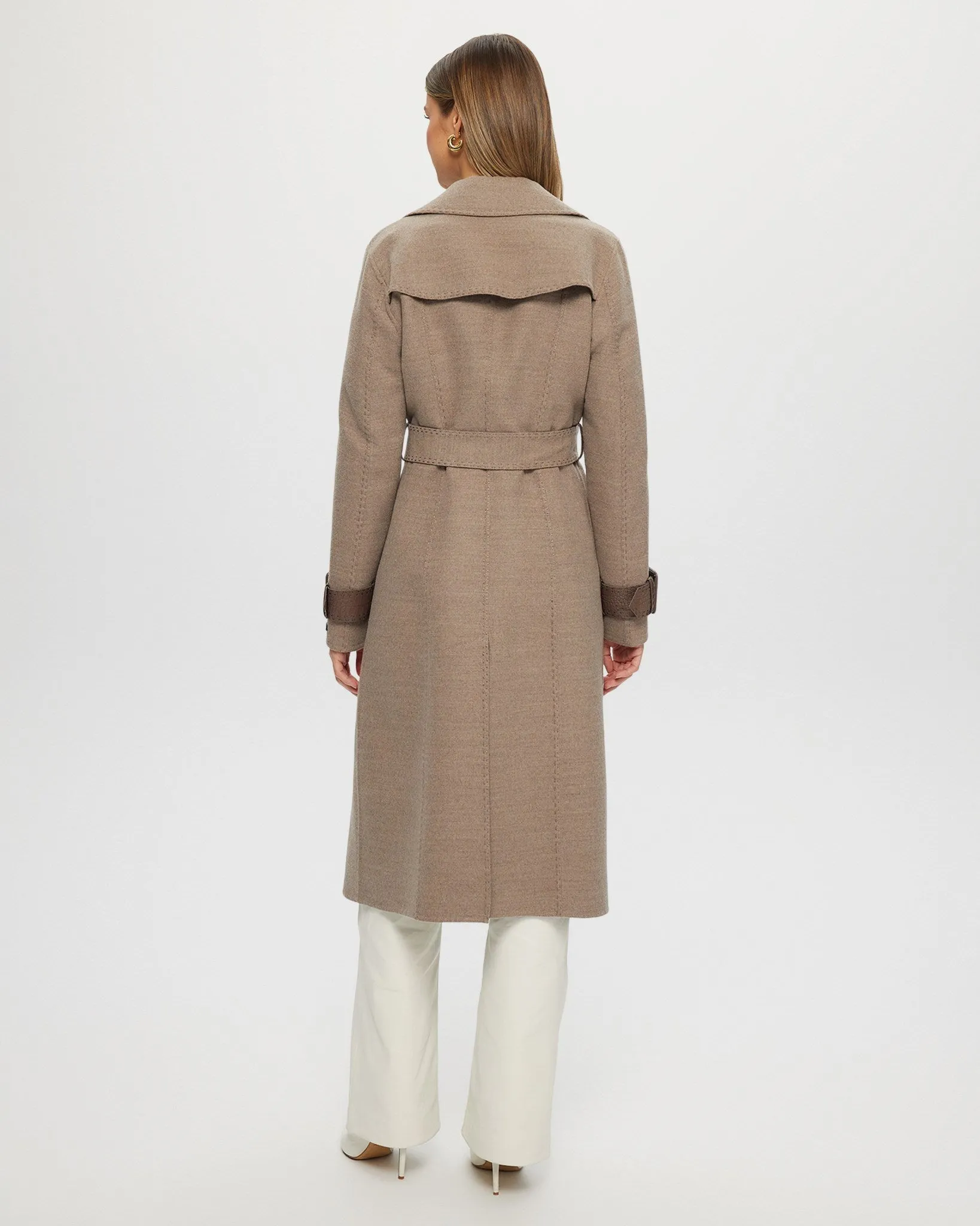 Loro Piana Cashmere & Wool Trench coat with Leather Trim