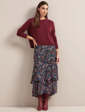 Lotta Maxi Skirt - Navy Multi Large Floral Print