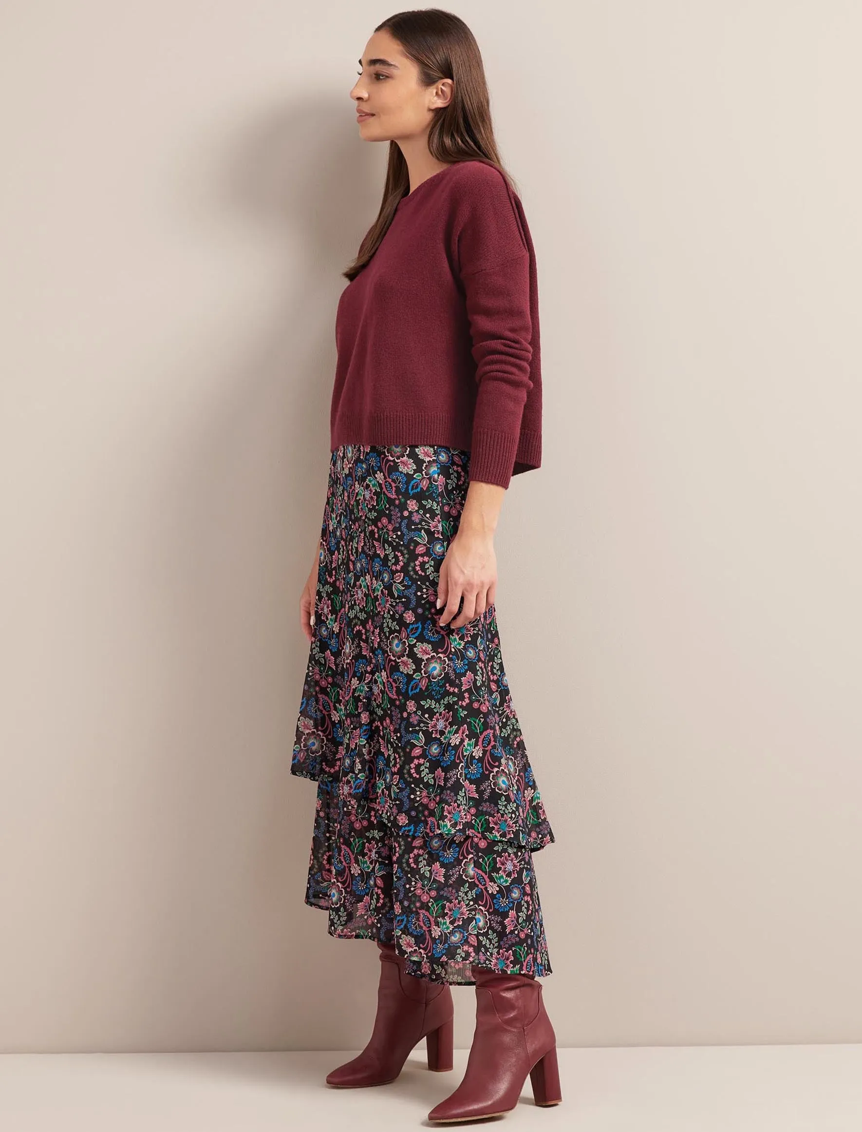 Lotta Maxi Skirt - Navy Multi Large Floral Print