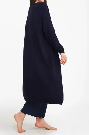 Navy Cashmere Long Cardigan