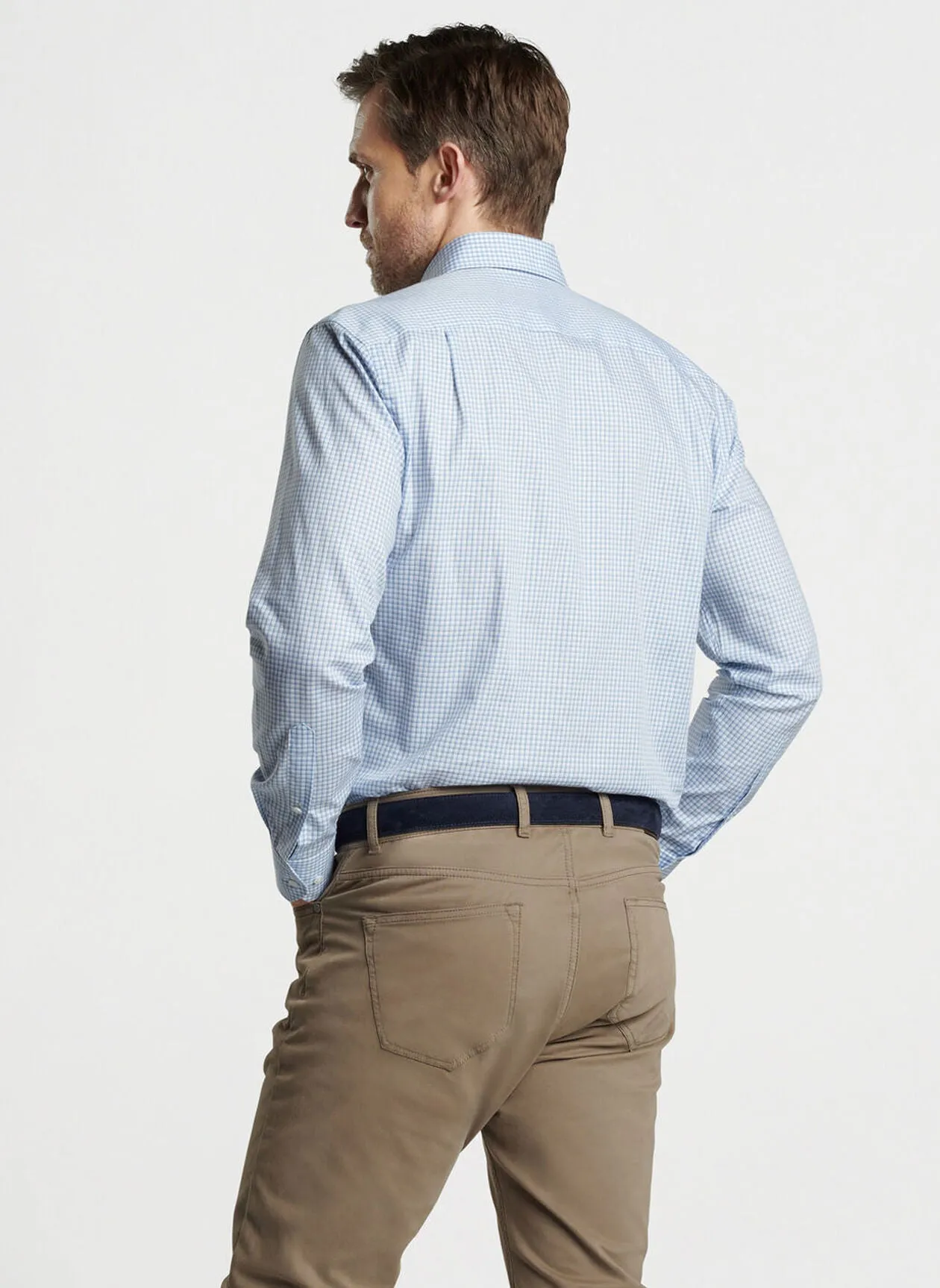 Peter Millar Ludlow Cotton Sport Shirt In Brook Blue