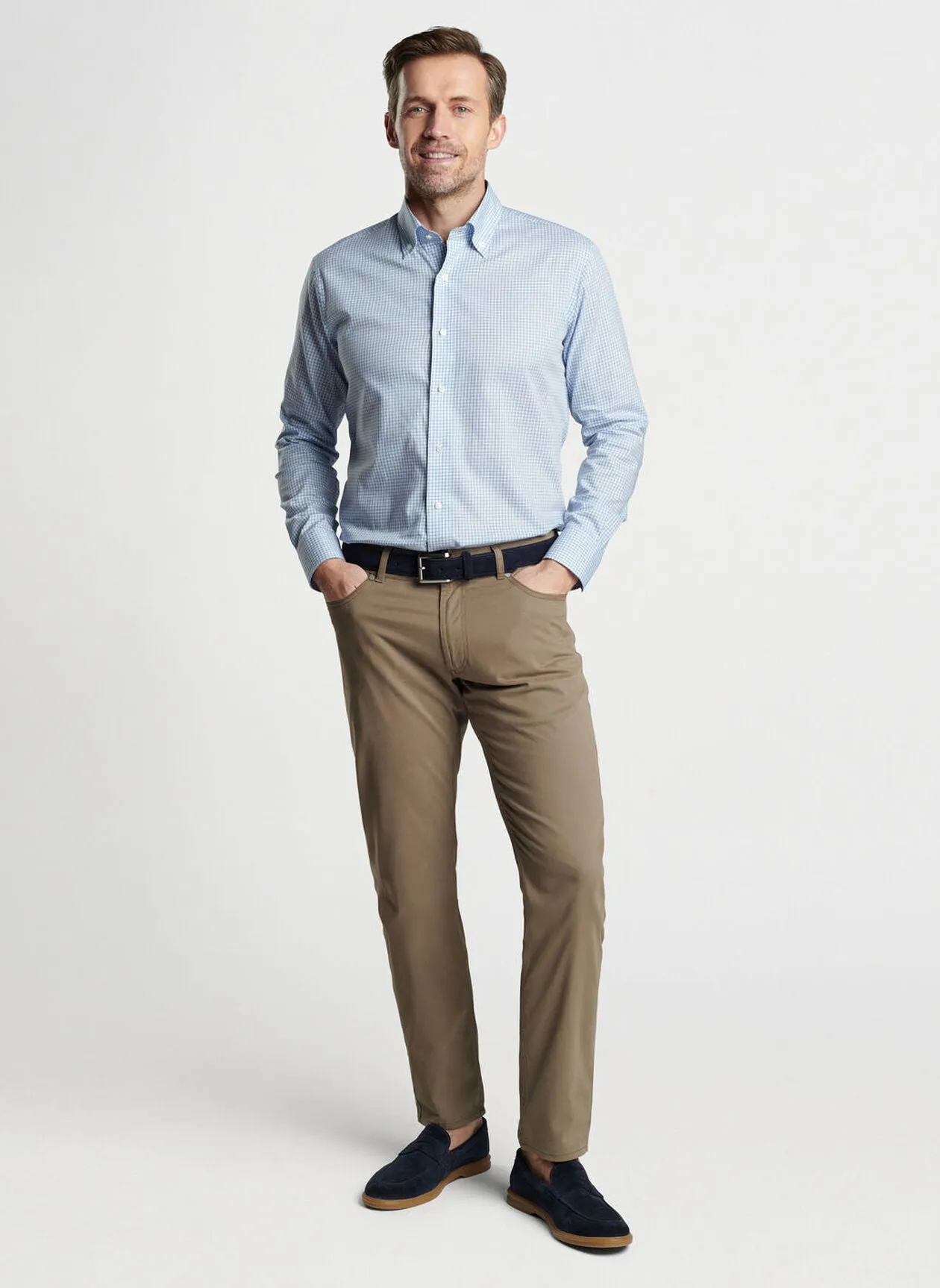 Peter Millar Ludlow Cotton Sport Shirt In Brook Blue