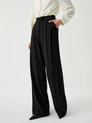 Pleated High Waist Trendy Wide Leg Dress Pant