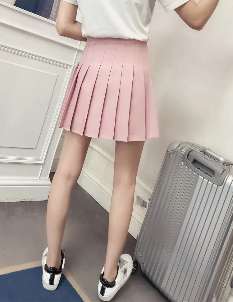 Pleated Women Student Korean Short Slim Look High Waist Skirt Shorts