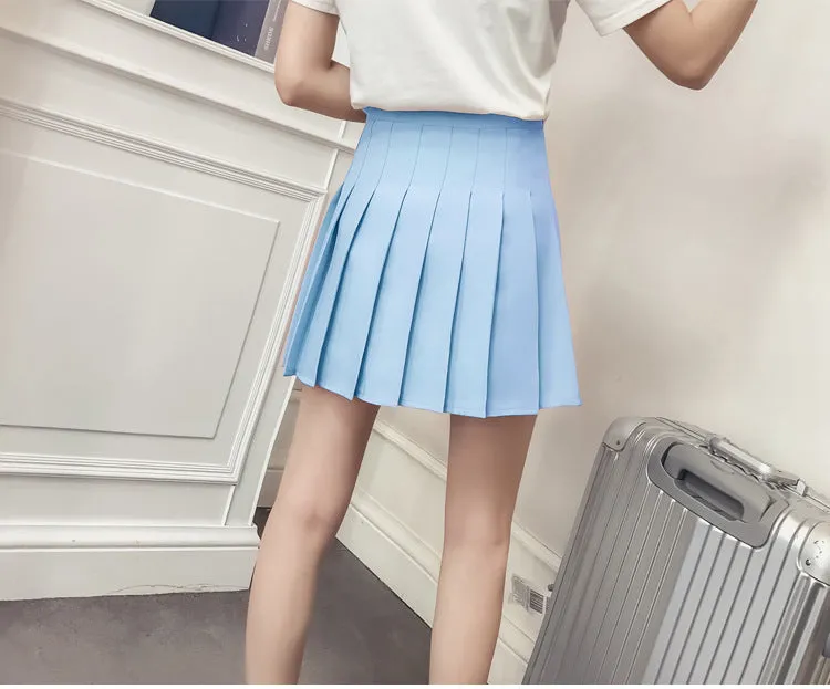 Pleated Women Student Korean Short Slim Look High Waist Skirt Shorts