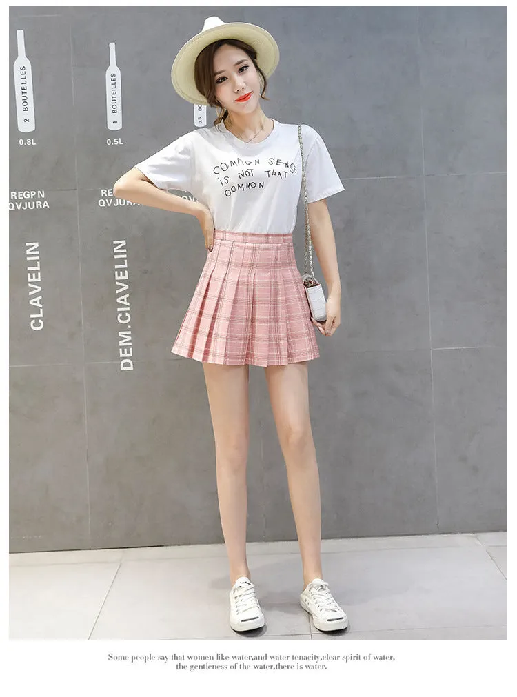 Pleated Women Student Korean Short Slim Look High Waist Skirt Shorts