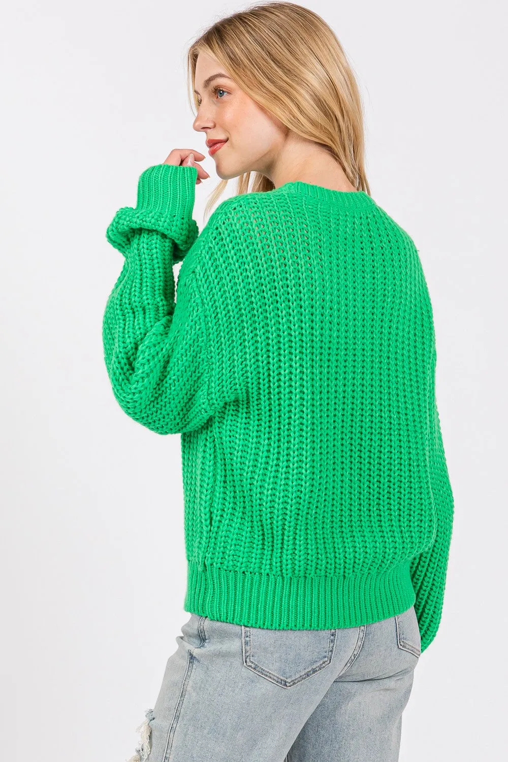 SAGE   FIG Round Neck Drop Shoulder Sweater