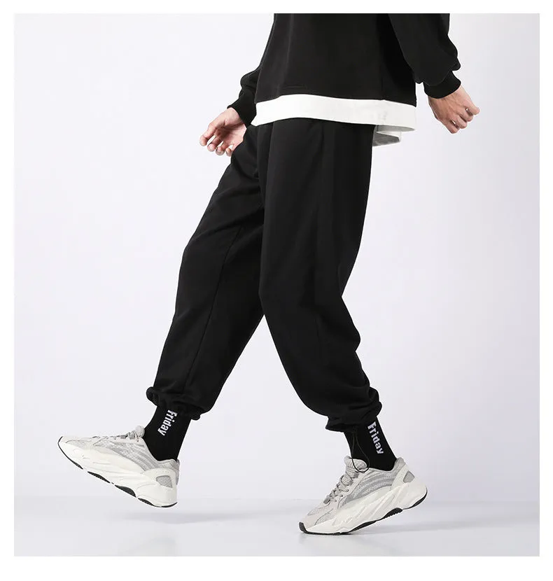 Sport Pants Summer Ankle-Length Loose Basketball Trendy Silk Matching Pants