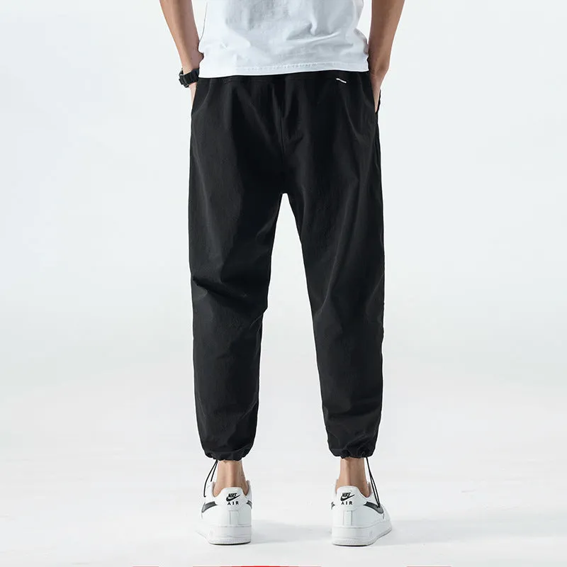 Sport Pants Summer Ankle-Length Loose Basketball Trendy Silk Matching Pants