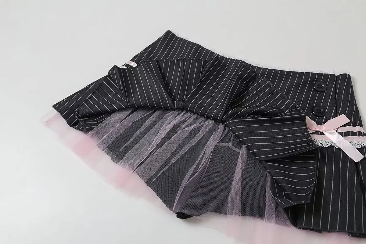 Storie Pleated Bow Mini Skirt