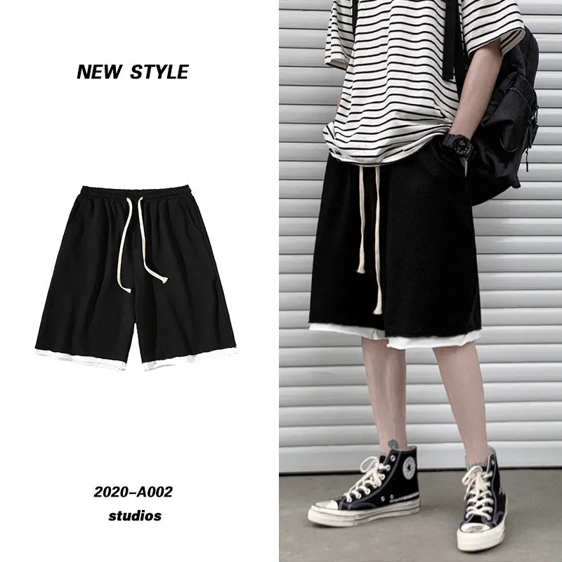 Summer Shorts Men Thin LooseUnder Pants Korean Sporty Hong Kong Folded Trendy Casual Bermuda Shorts