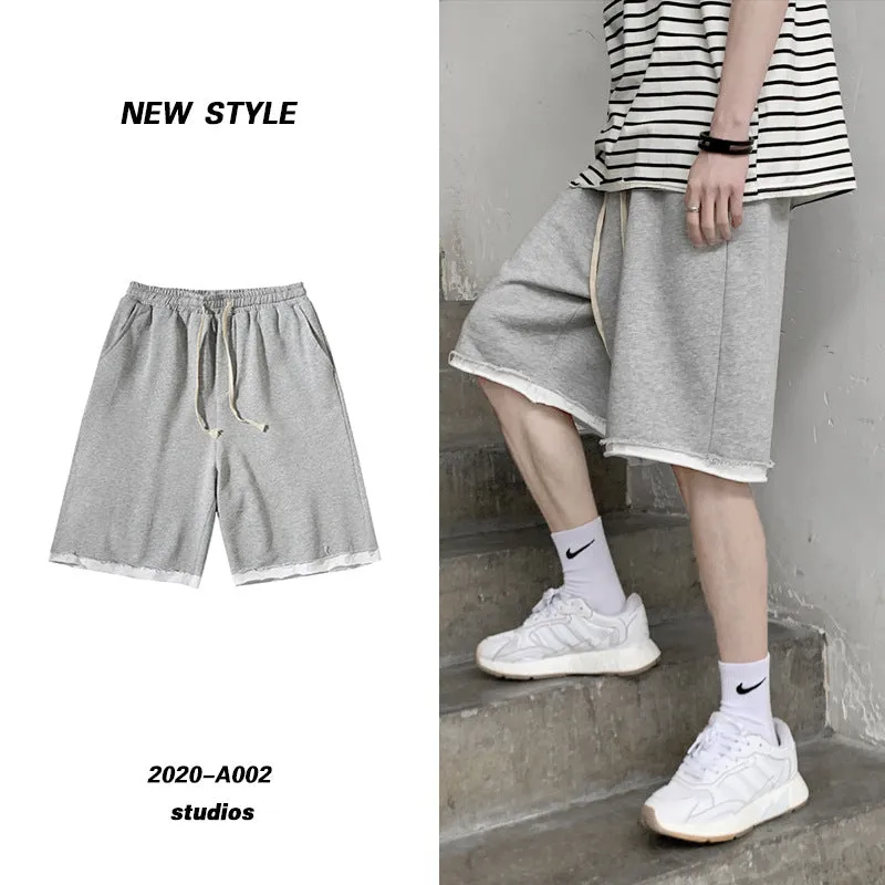 Summer Shorts Men Thin LooseUnder Pants Korean Sporty Hong Kong Folded Trendy Casual Bermuda Shorts