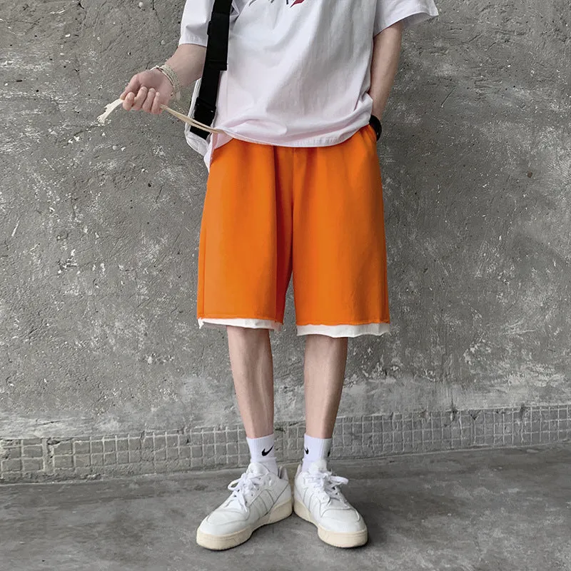 Summer Shorts Men Thin LooseUnder Pants Korean Sporty Hong Kong Folded Trendy Casual Bermuda Shorts