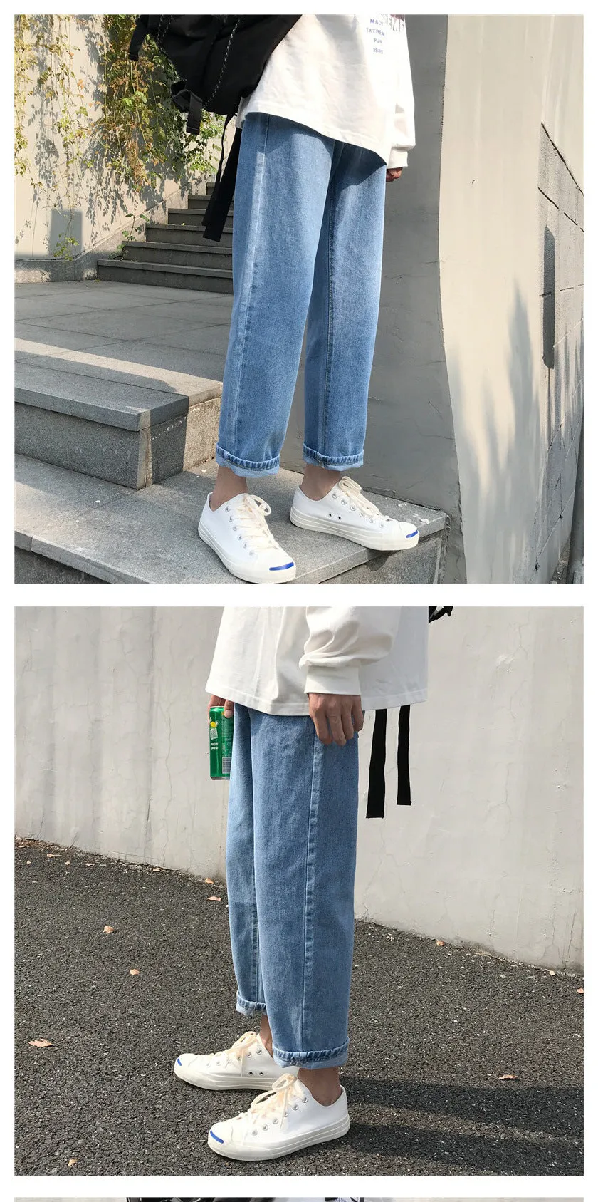 Summer Thin INS Popular Denim Pants Straight Loose Trendy All-Matching Pants