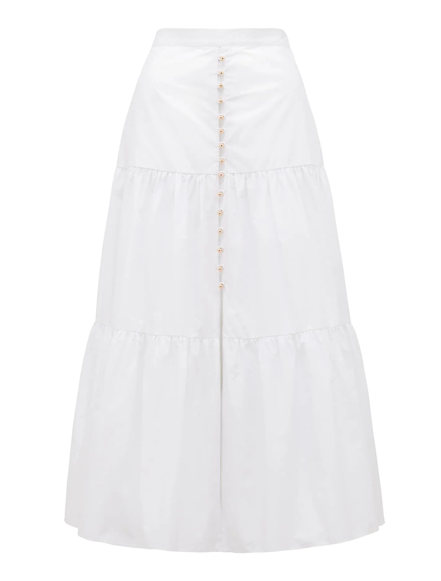 Tammy Tiered Poplin Midi Skirt