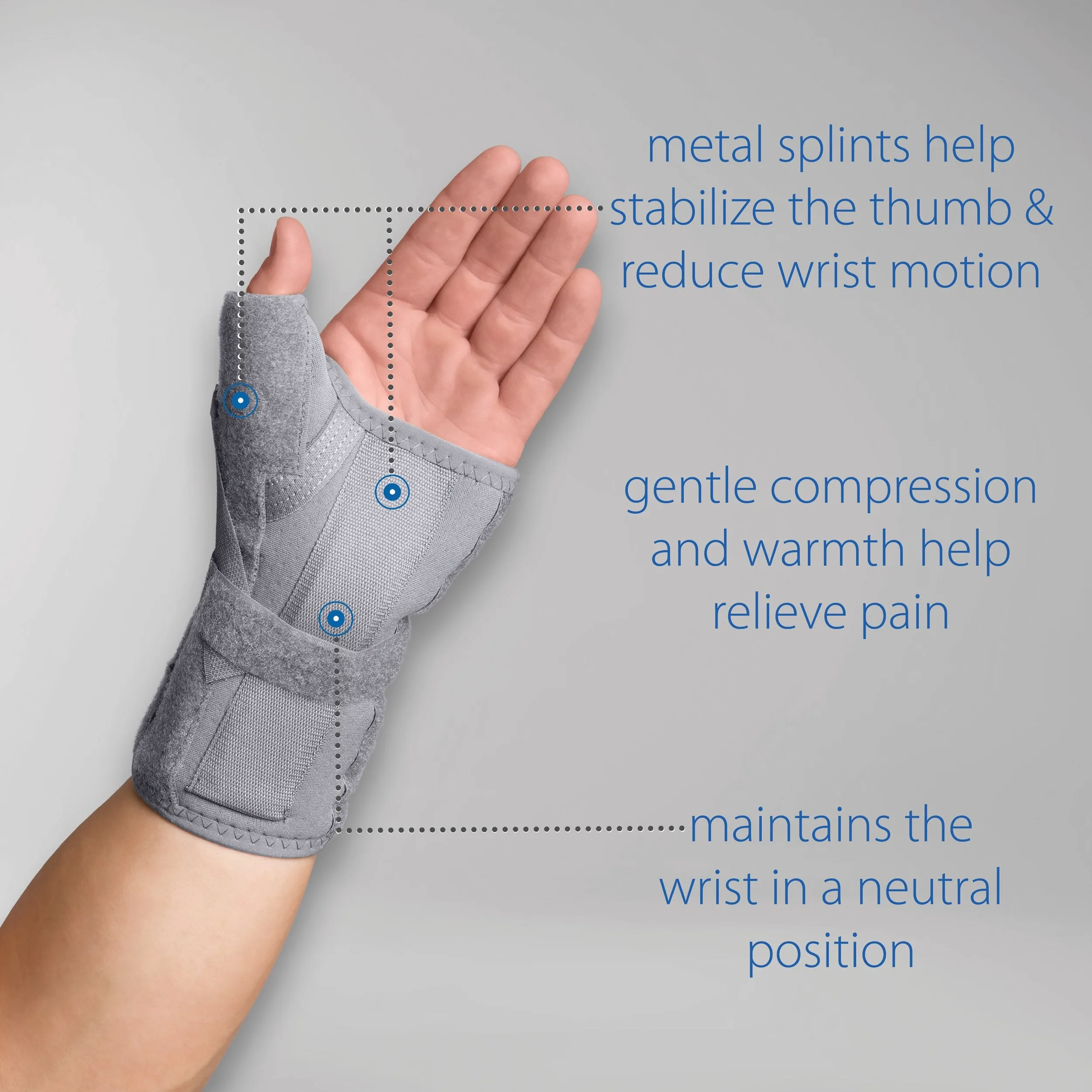 The Swede-O Thermal Vent Carpal Tunnel Brace with Thumb Spica