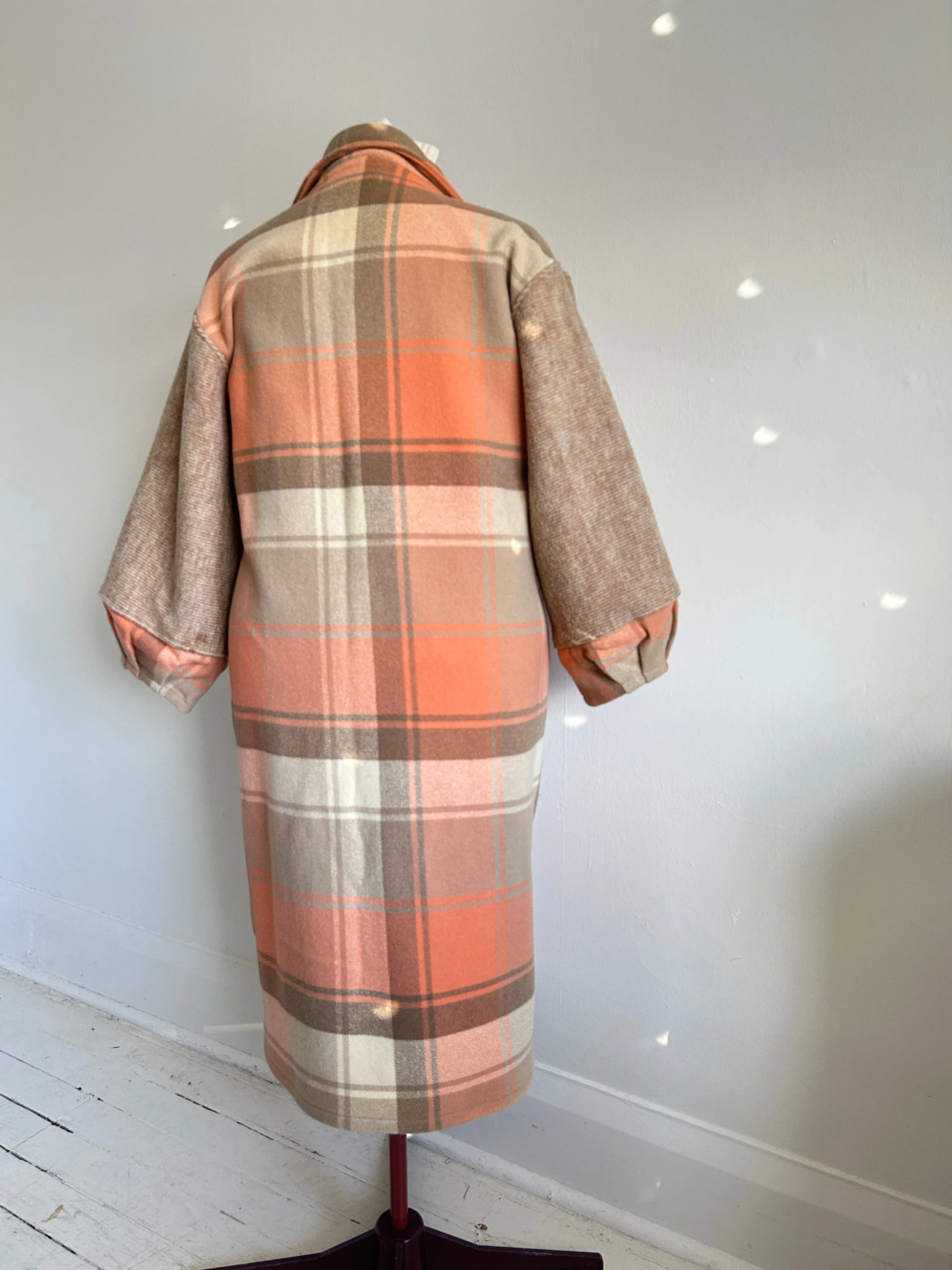 Trench with Vintage Wool Blankets Size XL/2X #TRENCH1